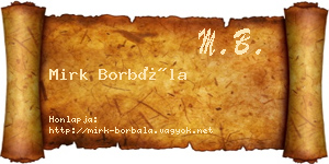 Mirk Borbála névjegykártya